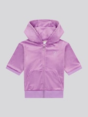Juicy Couture Purple Girls Diamante Zip Thru Short-Sleeve Hoodie - Image 6 of 9