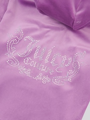 Juicy Couture Purple Girls Diamante Zip Thru Short-Sleeve Hoodie - Image 9 of 9