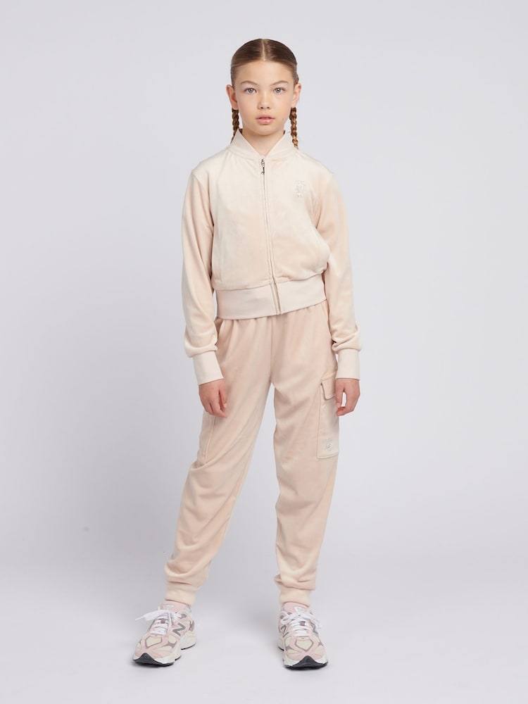 Juicy Couture Cream Girls Cropped Zip-Thru Sweatshirt - Image 2 of 8