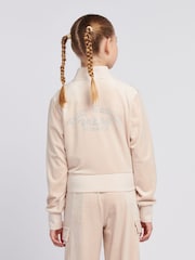 Juicy Couture Cream Girls Cropped Zip-Thru Sweatshirt - Image 3 of 8