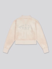 Juicy Couture Cream Girls Cropped Zip-Thru Sweatshirt - Image 6 of 8