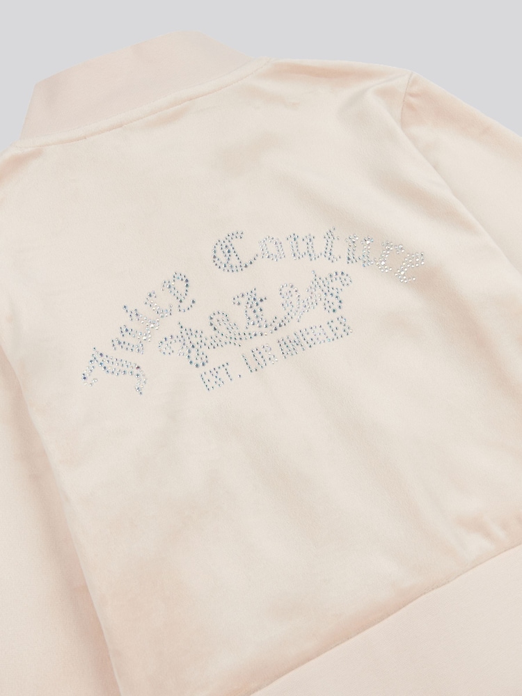Juicy Couture Cream Girls Cropped Zip-Thru Sweatshirt - Image 8 of 8