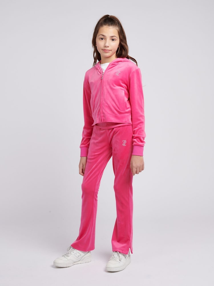 Juicy Couture Pink Girls Fold Over Waist Joggers - Image 2 of 8