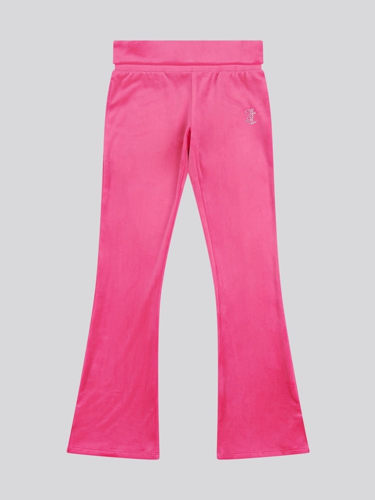 Juicy Couture Pink Girls Fold Over Waist Joggers - Image 5 of 8