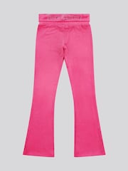 Juicy Couture Pink Girls Fold Over Waist Joggers - Image 6 of 8