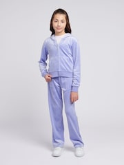 Juicy Couture Lilac Girls Tonal Velour Zip Up Hoodie - Image 2 of 4