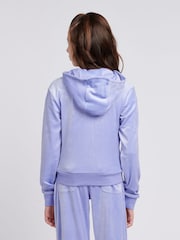 Juicy Couture Lilac Girls Tonal Velour Zip Up Hoodie - Image 3 of 4