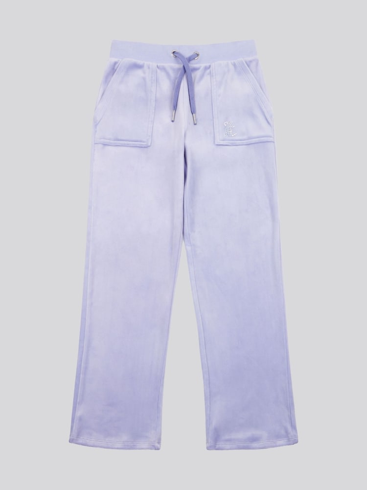 Juicy Couture Purple Girls Diamante Wide Leg Joggers - Image 5 of 7