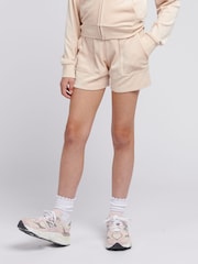 Juicy Couture Cream Girls Tonal Embroidered Velour Shorts - Image 1 of 7
