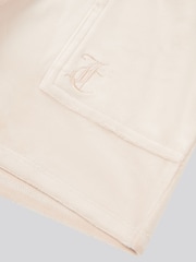 Juicy Couture Cream Girls Tonal Embroidered Velour Shorts - Image 7 of 7