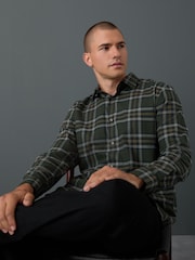 Cuadros Watch negros - Camisa de franela cepillada 100 % algodón - Imagen 1 de 5