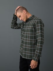 Cuadros Watch negros - Camisa de franela cepillada 100 % algodón - Imagen 2 de 5