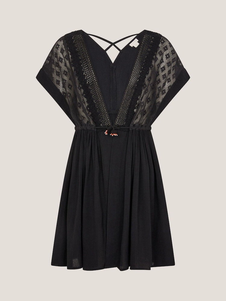 Черный - Monsoon Crochet Kaftan Dress - Изображение 1 из 3