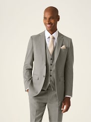 Natural - Skopes Slim Fit Jodrell Tweed Effect Suit Jacket - Imagem 3 de 8