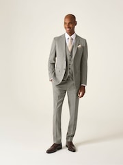 Natural - Skopes Slim Fit Jodrell Tweed Effect Suit Jacket - Imagem 6 de 8