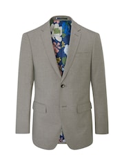 Natural - Skopes Slim Fit Jodrell Tweed Effect Suit Jacket - Imagem 8 de 8