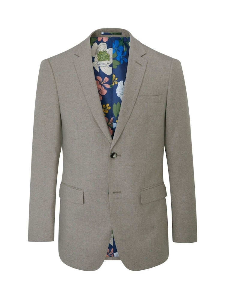 Natural - Skopes Slim Fit Jodrell Tweed Effect Suit Jacket - Imagem 8 de 8