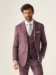 Skopes Purple Slim Fit Jodrell Tweed Effect Suit Jacket - Image 3 of 8