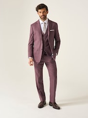 Skopes Purple Slim Fit Jodrell Tweed Effect Suit Jacket - Image 5 of 8