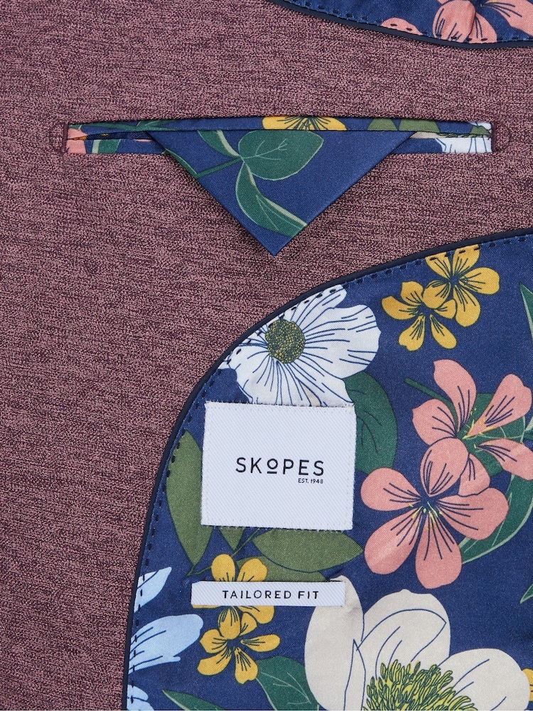 Skopes Purple Slim Fit Jodrell Tweed Effect Suit Jacket - Image 8 of 8