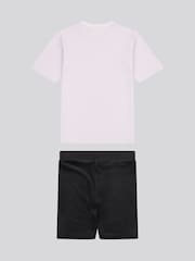 Juicy Couture Black Girls Loose T-Shirt & Velour Cycling Shorts Set - Image 2 of 5