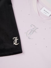 Juicy Couture Black Girls Loose T-Shirt & Velour Cycling Shorts Set - Image 3 of 5