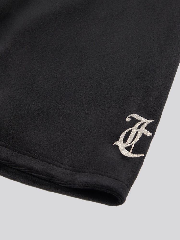 Juicy Couture Black Girls Loose T-Shirt & Velour Cycling Shorts Set - Image 5 of 5
