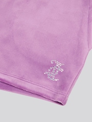 Juicy Couture Purple Girls Heritage Ringer T-Shirt & Velour Shorts Set - Image 10 of 10
