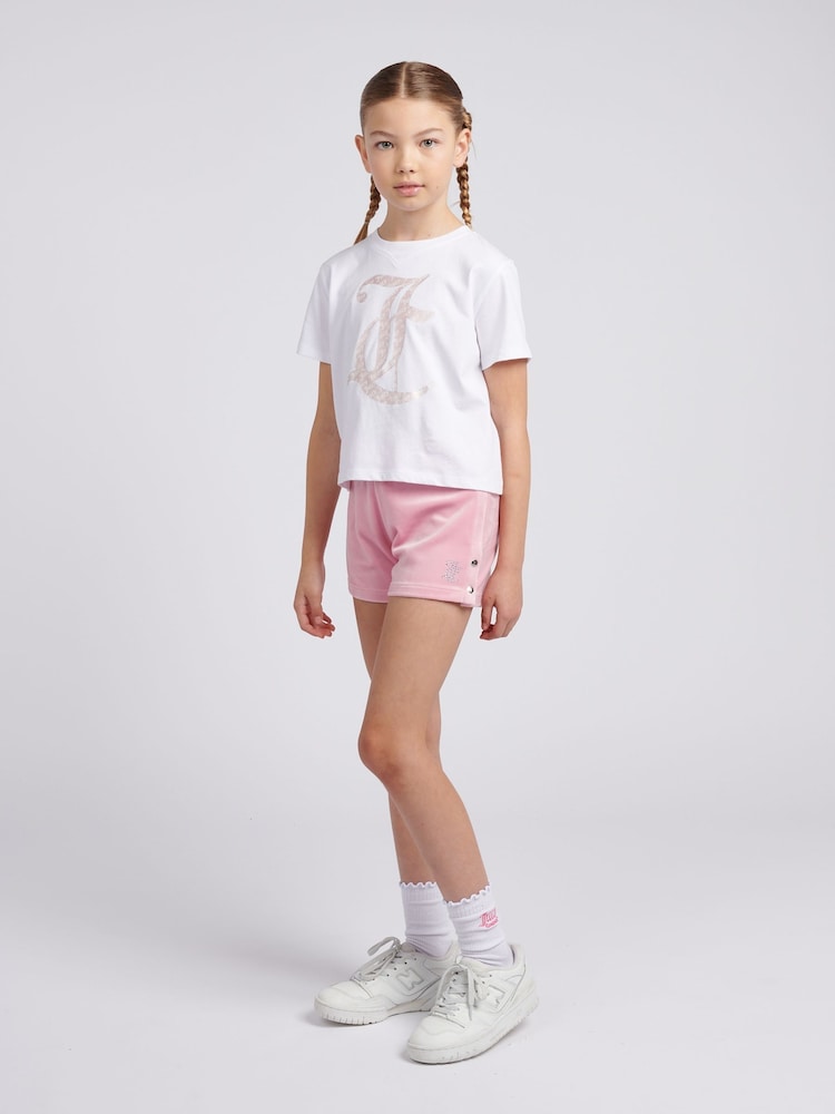 Rosa - Juicy Couture Girls Boxy T-Shirt & Velour Shorts Set - Imagen 2 de 10