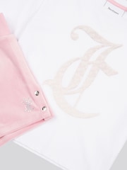 Rosa - Juicy Couture Girls Boxy T-Shirt & Velour Shorts Set - Imagen 8 de 10