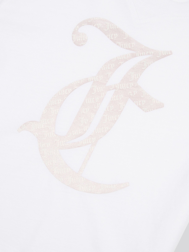 Juicy Couture Pink Girls Boxy T-Shirt & Velour Shorts Set - Image 9 of 10