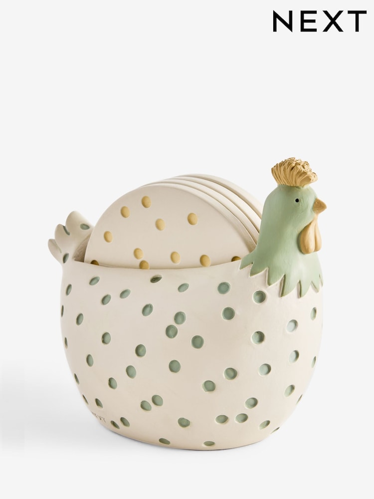 Set of 4 Spot Chicken Coasters - صورة 2 من 2 Set of 4 Spot Chicken Coasters - صورة 2 من 2