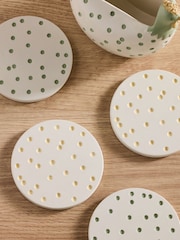 Set of 4 Sage Green Spot Chicken Coasters - Image 3 of 4