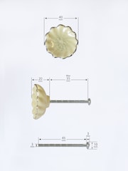 Laura Ashley Set of 2 Off White Silver Ceramic Metalic Edge Drawer Knobs - Image 5 of 5