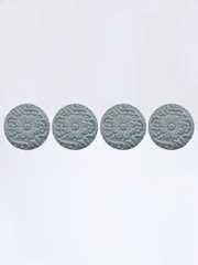 Laura Ashley Set of 2 Duck Egg Blue Ceramic Embossed Drawer Knobs - Image 3 of 5