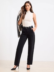 Lipsy Black Petite Slim Barrel Leg Jeans - Image 1 of 4
