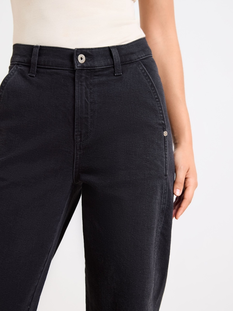 Lipsy Black Petite Slim Barrel Leg Jeans - Image 2 of 4