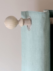 Laura Ashley Washed Oak Mitchell Eyelet Pole Set 28mm - Image 1 of 6
