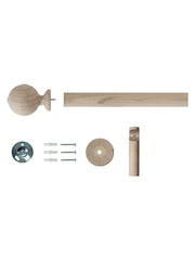 Laura Ashley Washed Oak Mitchell Eyelet Pole Set 28mm - Image 5 of 6