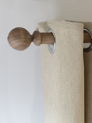 Laura Ashley Light Chestnut Brown Mitchell Eyelet Pole Set 28mm - Image 1 of 6