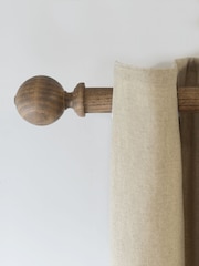 Laura Ashley Light Chestnut Brown Mitchell Eyelet Pole Set 28mm - Image 2 of 6