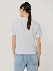 Jigsaw White Heavy 100% Cotton T-Shirt - Image 2 of 5