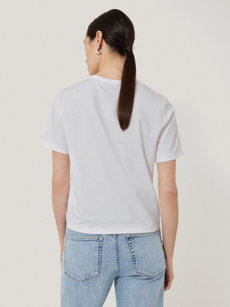 Jigsaw White Heavy 100% Cotton T-Shirt - Image 2 of 5