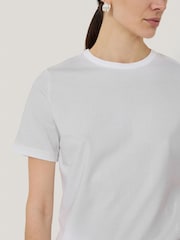 Jigsaw White Heavy 100% Cotton T-Shirt - Image 3 of 5