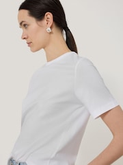 Jigsaw White Heavy 100% Cotton T-Shirt - Image 5 of 5