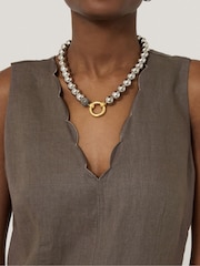 Jigsaw Brown Scallop Detail Dress - Image 2 of 4