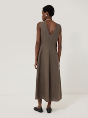 Jigsaw Brown Scallop Detail Dress - Image 4 of 4