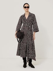 Jigsaw Purple 100% Cotton Tulip Voile Midi Dress - Image 6 of 7