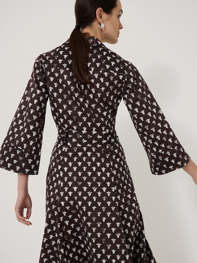 Jigsaw Purple 100% Cotton Tulip Voile Midi Dress - Image 7 of 7
