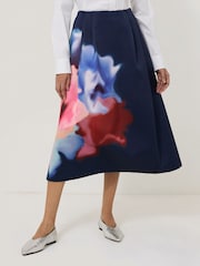 Jigsaw Blue Dreamy Floral Print Volume Skirt - Image 1 of 6